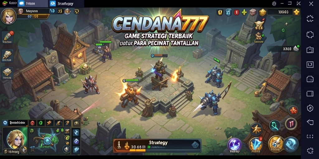 Antarmuka pengguna CENDANA777 dengan fungsi strategi yang kompleks.