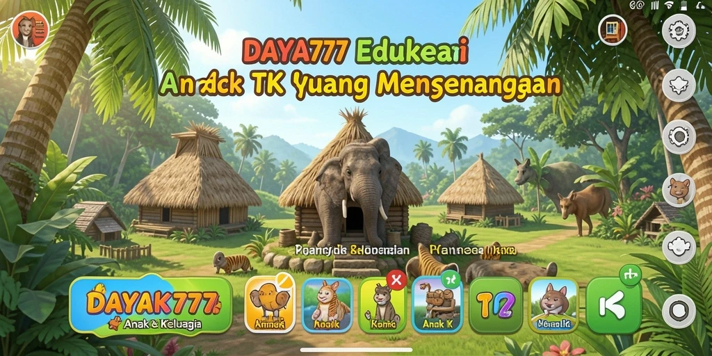 Tampilan antarmuka menarik dan ramah anak di DAYAK777.
