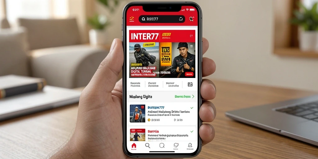 Tampilan antarmuka aplikasi Majalah Digital INTER77 yang menarik dan user-friendly.