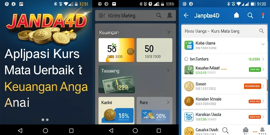 Screenshot utama JANDA4D yang menunjukkan tampilan antarmuka Kurs Mata Uang.