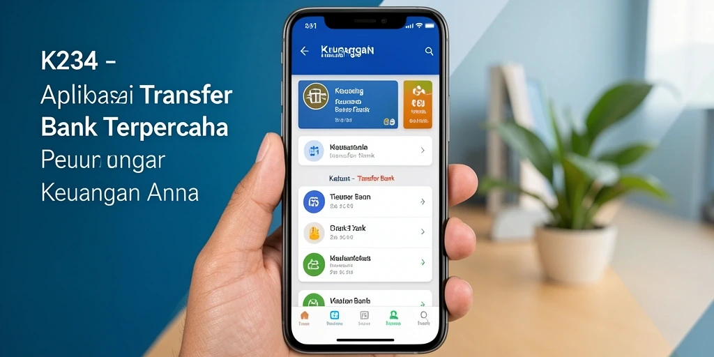 Tampilan antarmuka K234 yang sederhana dan mudah digunakan untuk transfer bank.