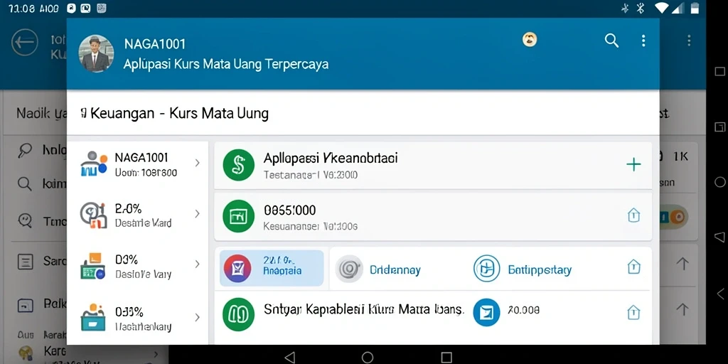 Antarmuka NAGA1001 menampilkan kurs mata uang dengan jelas dan terperinci.