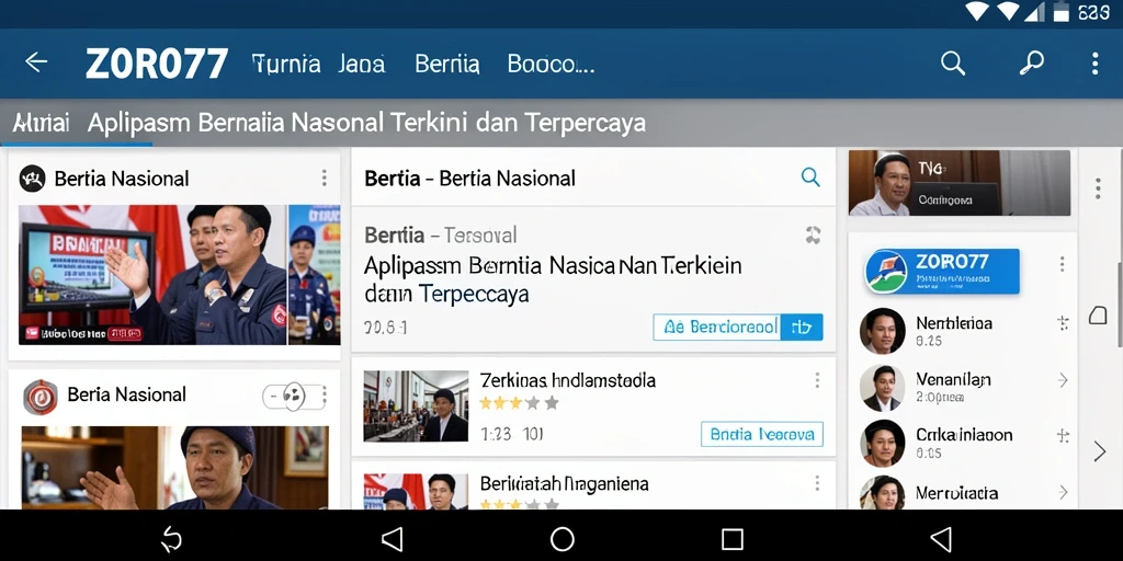 Tampilan antarmuka ZORO77 yang informatif dan user-friendly.